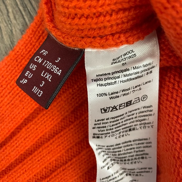 Comptoir des Cotonniers France Orange Wool High Neck Sweater Womens Pullover - Picture 13 of 13